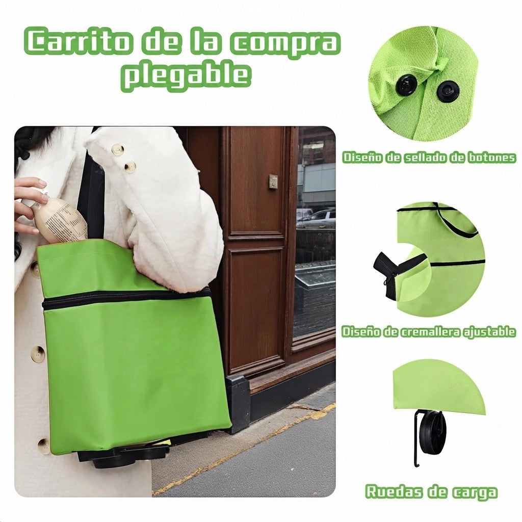 Bolso Plegable con Ruedas 2 en 1